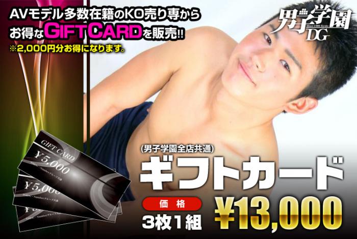 【3枚セット】男子学園全店で使えるDGギフトカード
